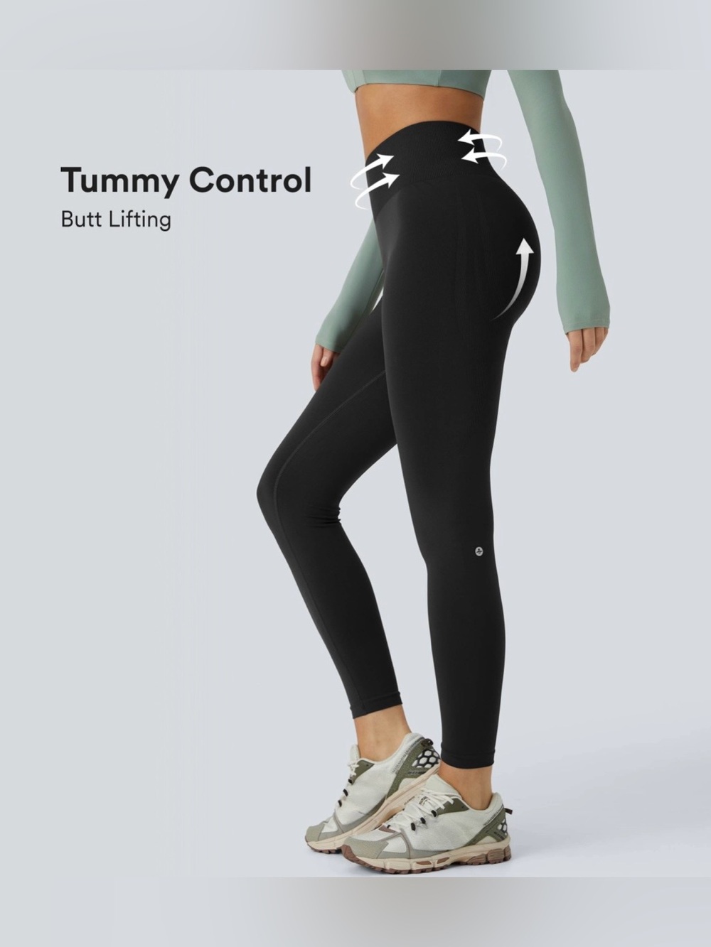 OneForm Seamless Flow Mid Rise Tummy Control Butt Lifting Yoga Leggings 7/8 leng